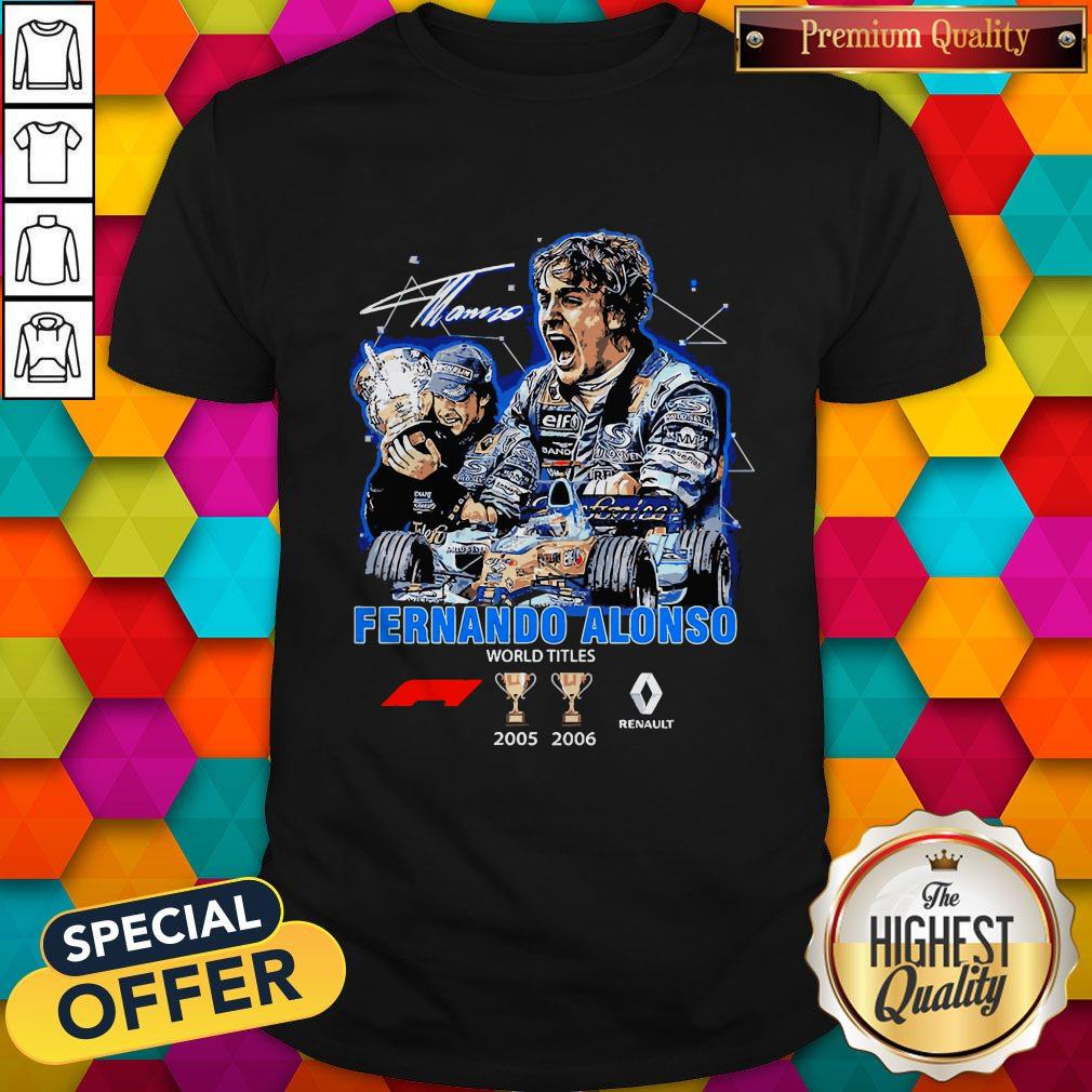 Fernando Alonso World Titles 2005 2006 Signature Shirt