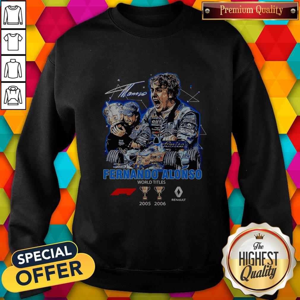 Fernando Alonso World Titles 2005 2006 Signature Shirt