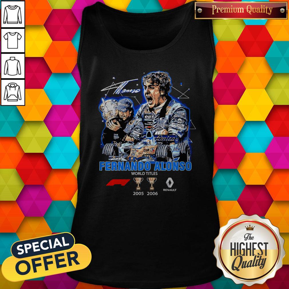 Fernando Alonso World Titles 2005 2006 Signature Shirt