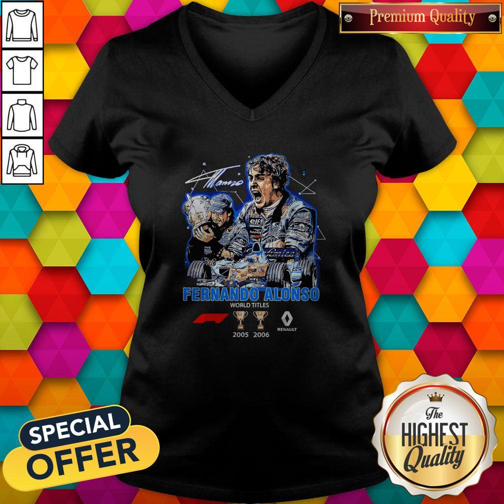 Fernando Alonso World Titles 2005 2006 Signature Shirt