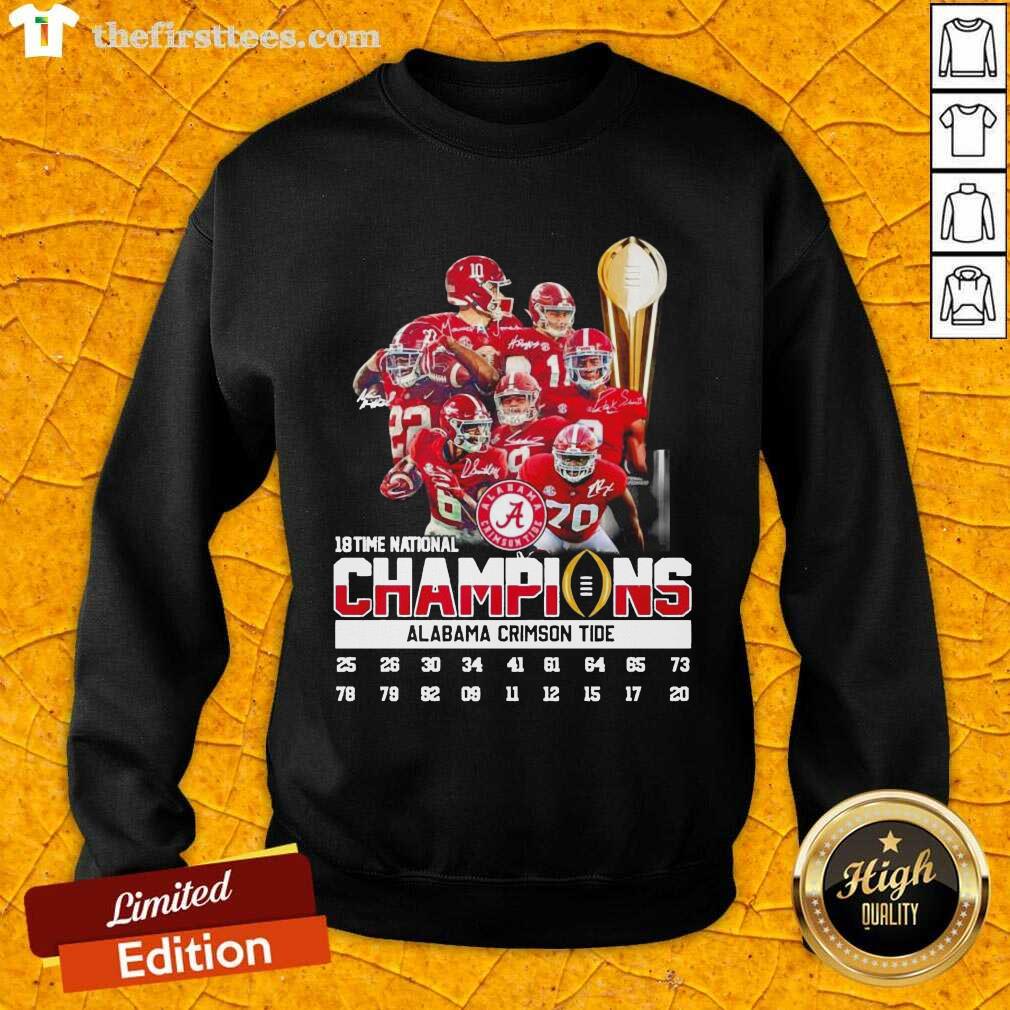 Funny 18 Time National Champions Alabama Crimson Tide Shirt