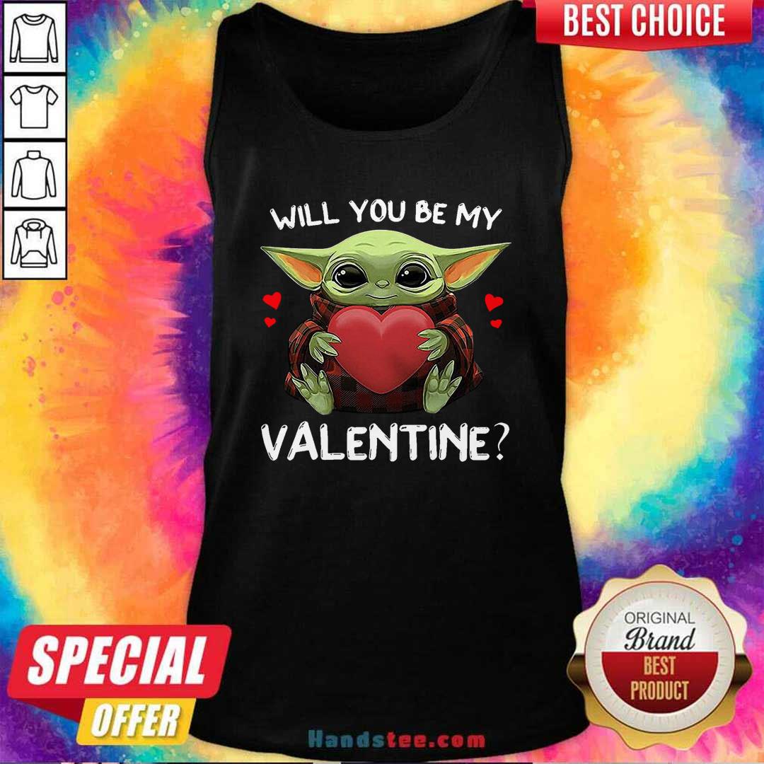 Funny Baby Yoda Hug Heart Will You Be My Valentine Shirt