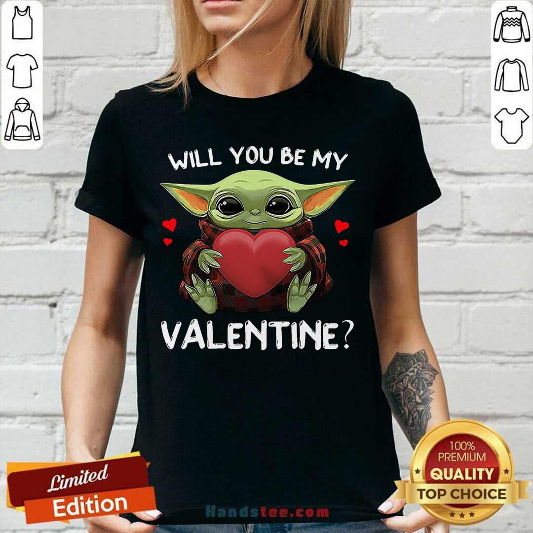 Funny Baby Yoda Hug Heart Will You Be My Valentine Shirt