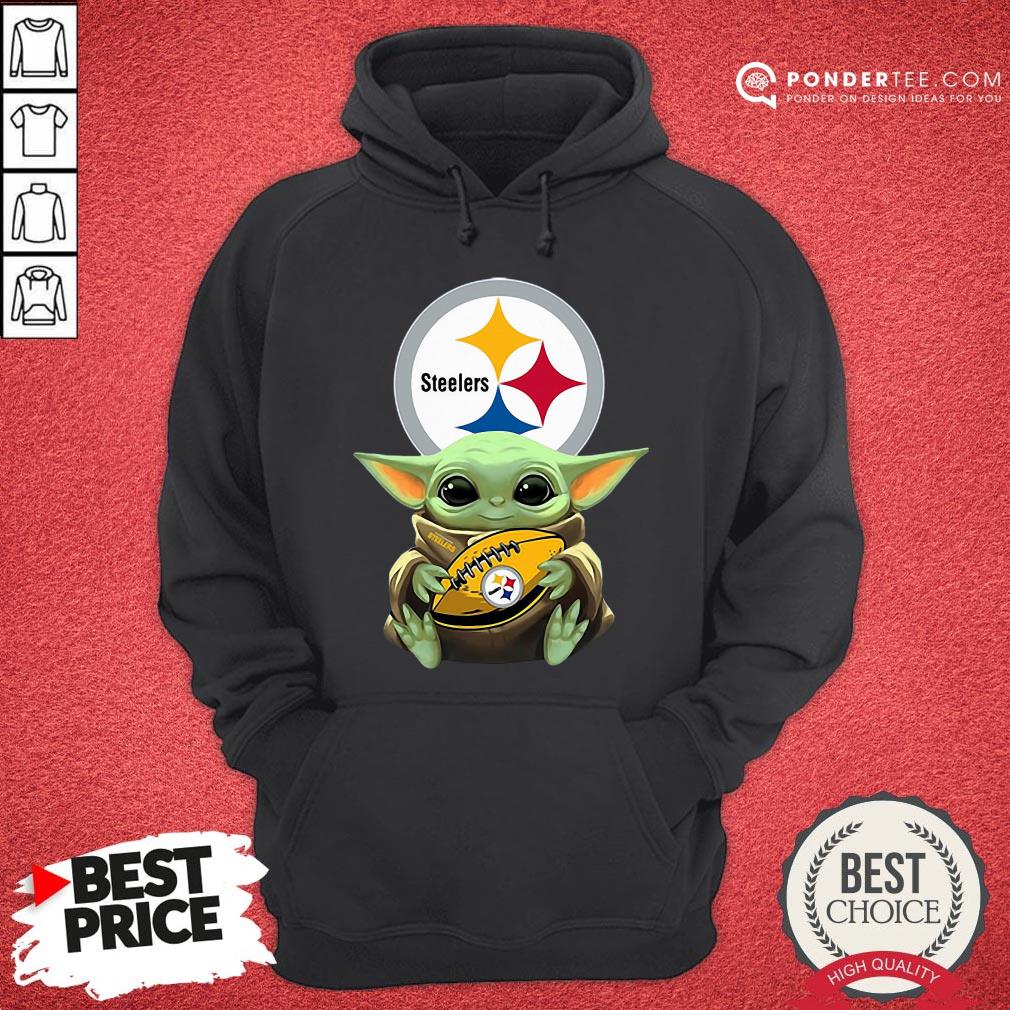 Funny Baby Yoda Hugging Pittsburgh Steelers Shirt