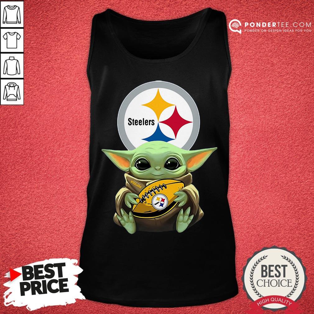 Funny Baby Yoda Hugging Pittsburgh Steelers Shirt