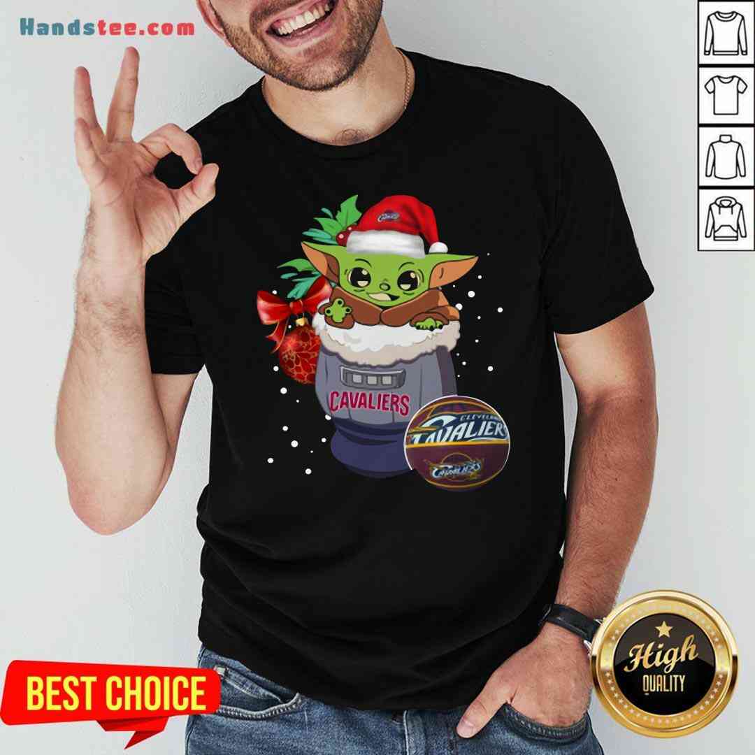 Funny Cleveland Cavaliers Christmas Baby Yoda Star Wars Funny Happy NBA Shirt