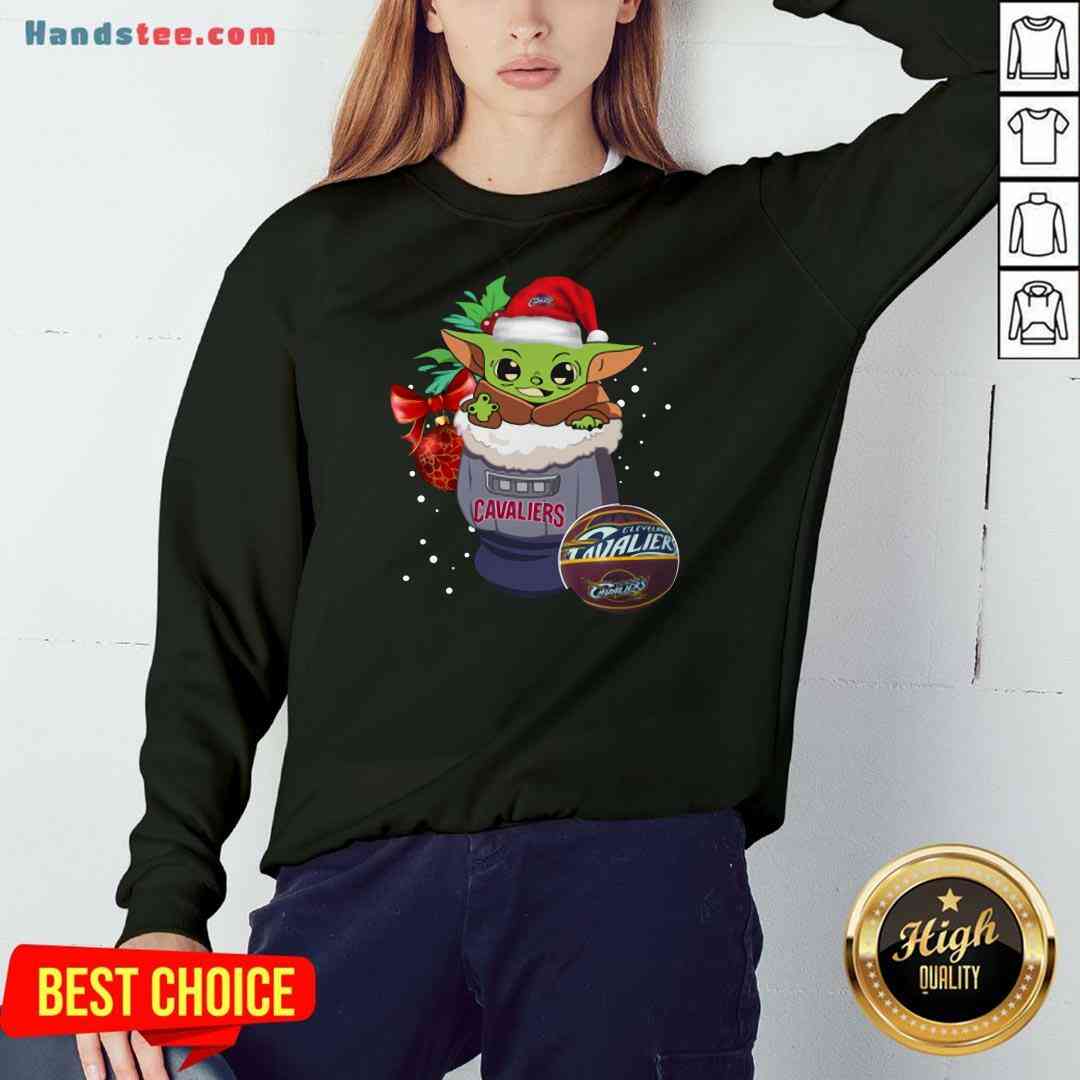 Funny Cleveland Cavaliers Christmas Baby Yoda Star Wars Funny Happy NBA Shirt