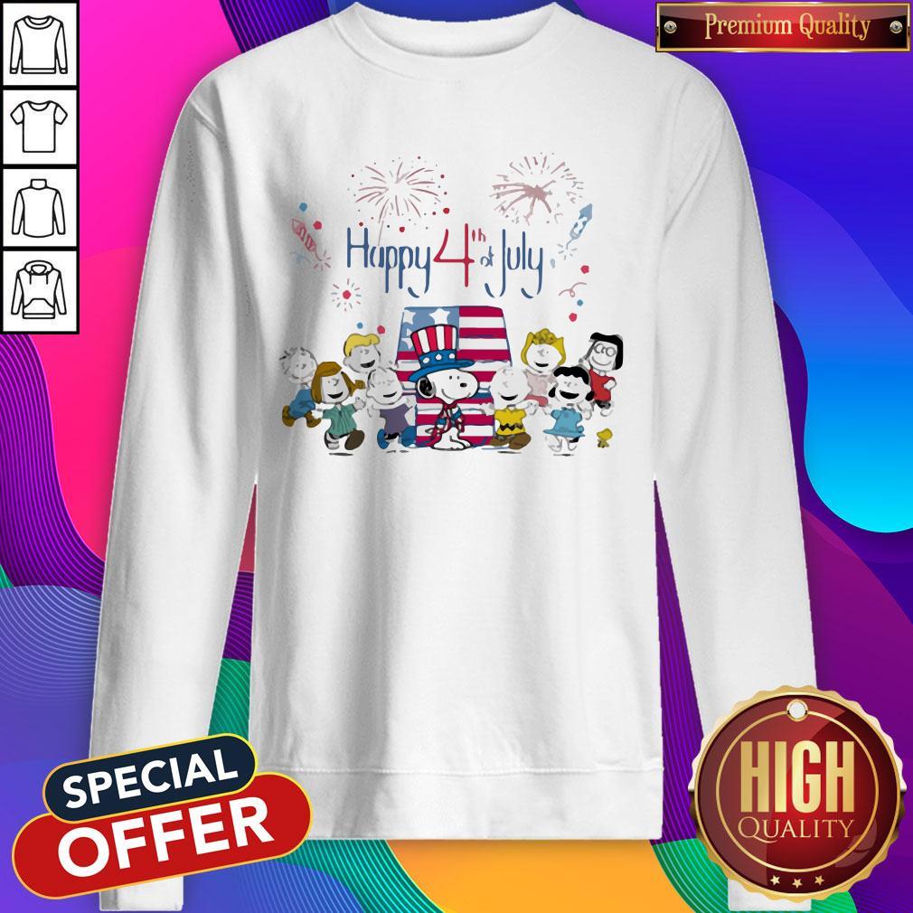 Funny The Peanuts Happy 4th Of July American Flag Shirt