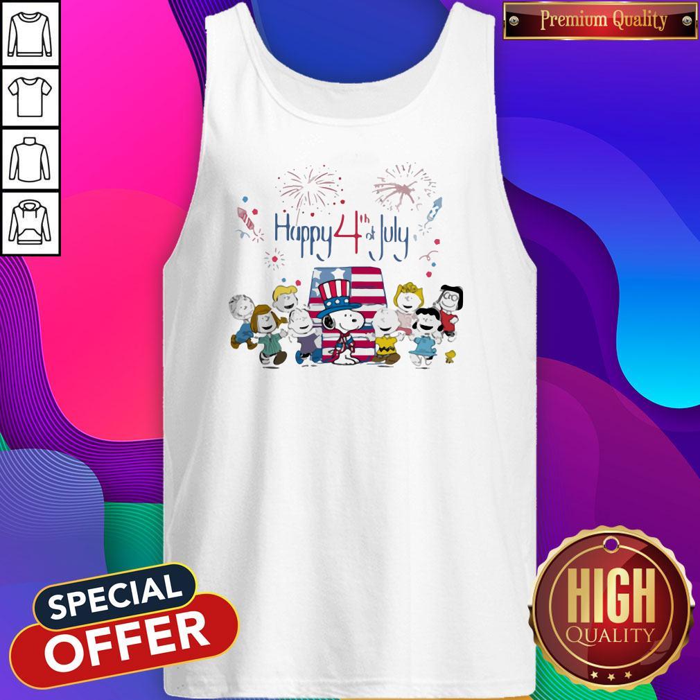 Funny The Peanuts Happy 4th Of July American Flag Shirt