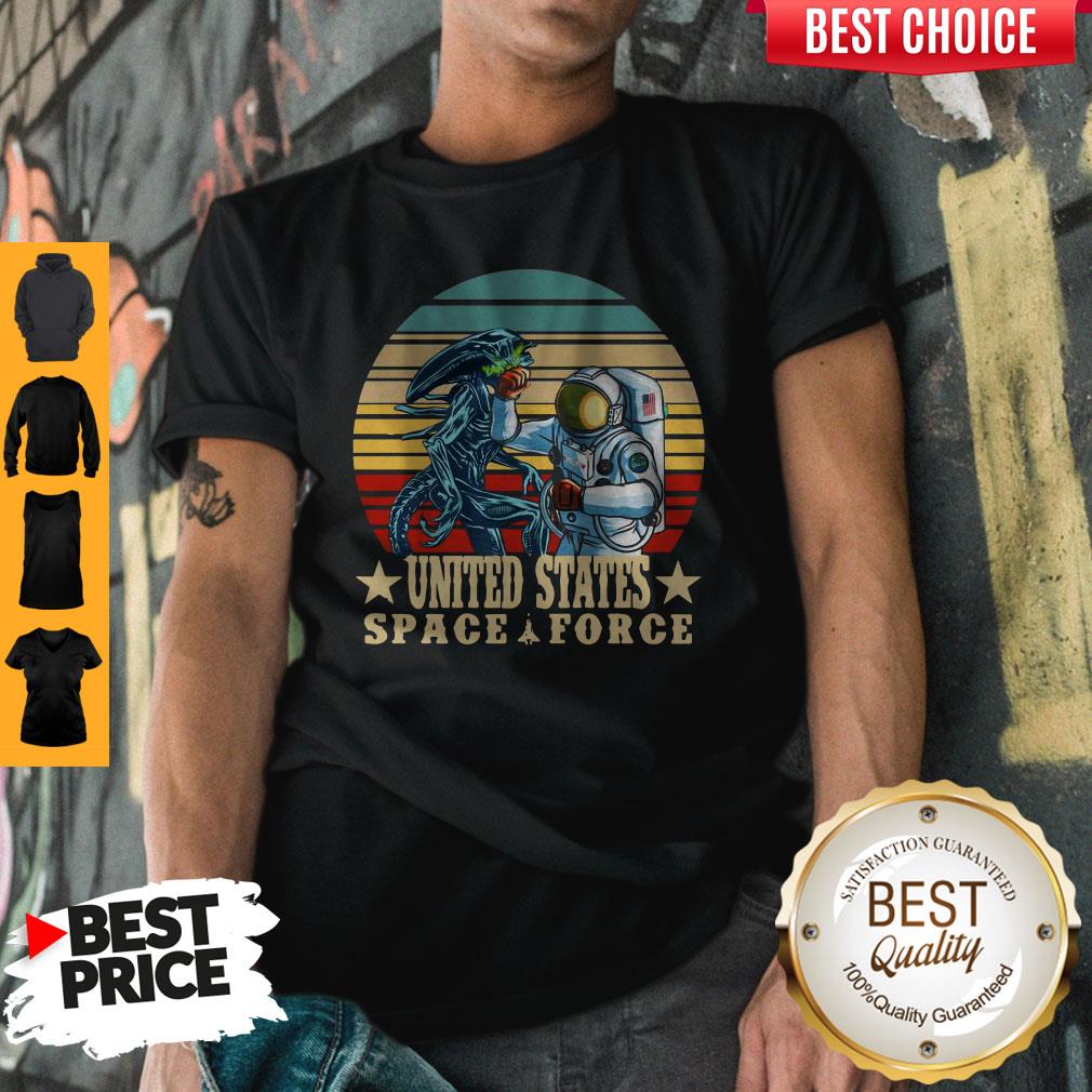 Funny United States Space Force Punch Et Vintage Sunset Shirt