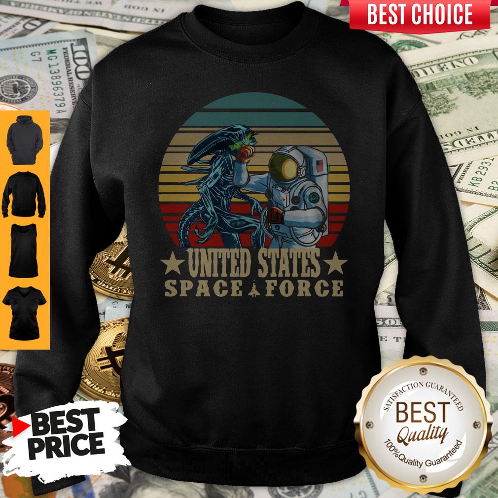 Funny United States Space Force Punch Et Vintage Sunset Shirt