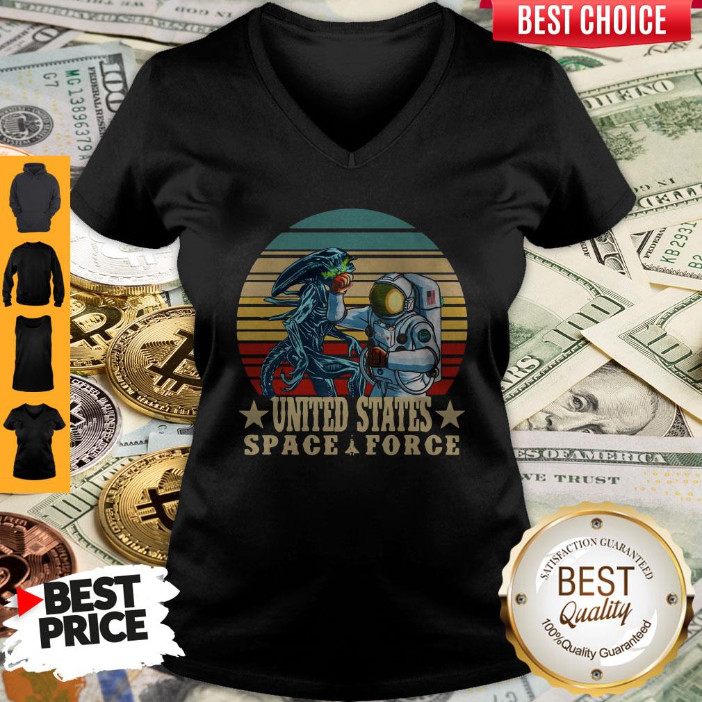 Funny United States Space Force Punch Et Vintage Sunset Shirt