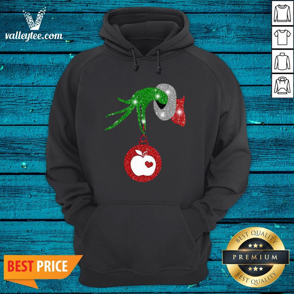 Good l Grinch Hand Holding Apple Diamond Merry Christmas Shirt