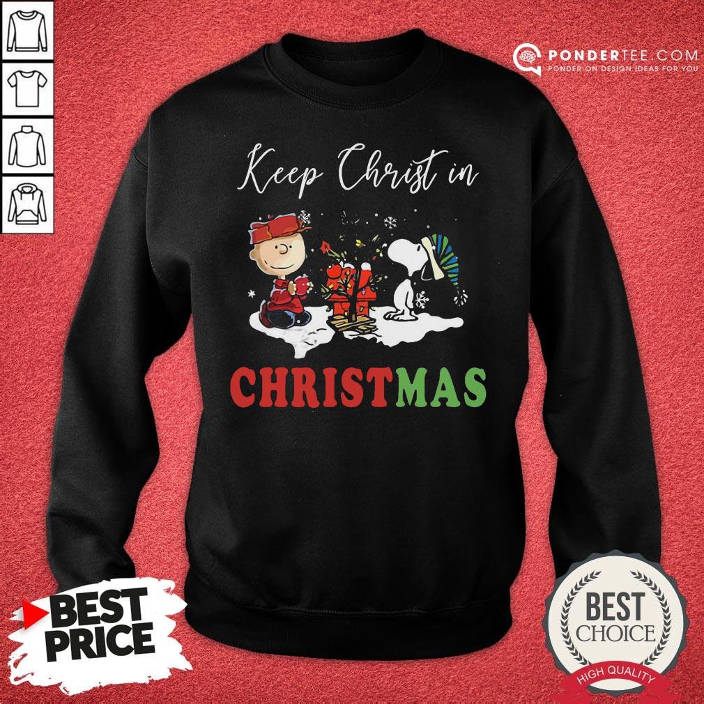 Good Peanuts Charlie Brown And Snoopy Keep Christ In Christmas Shirt