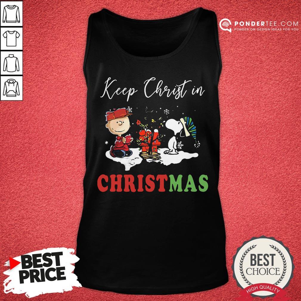 Good Peanuts Charlie Brown And Snoopy Keep Christ In Christmas Shirt