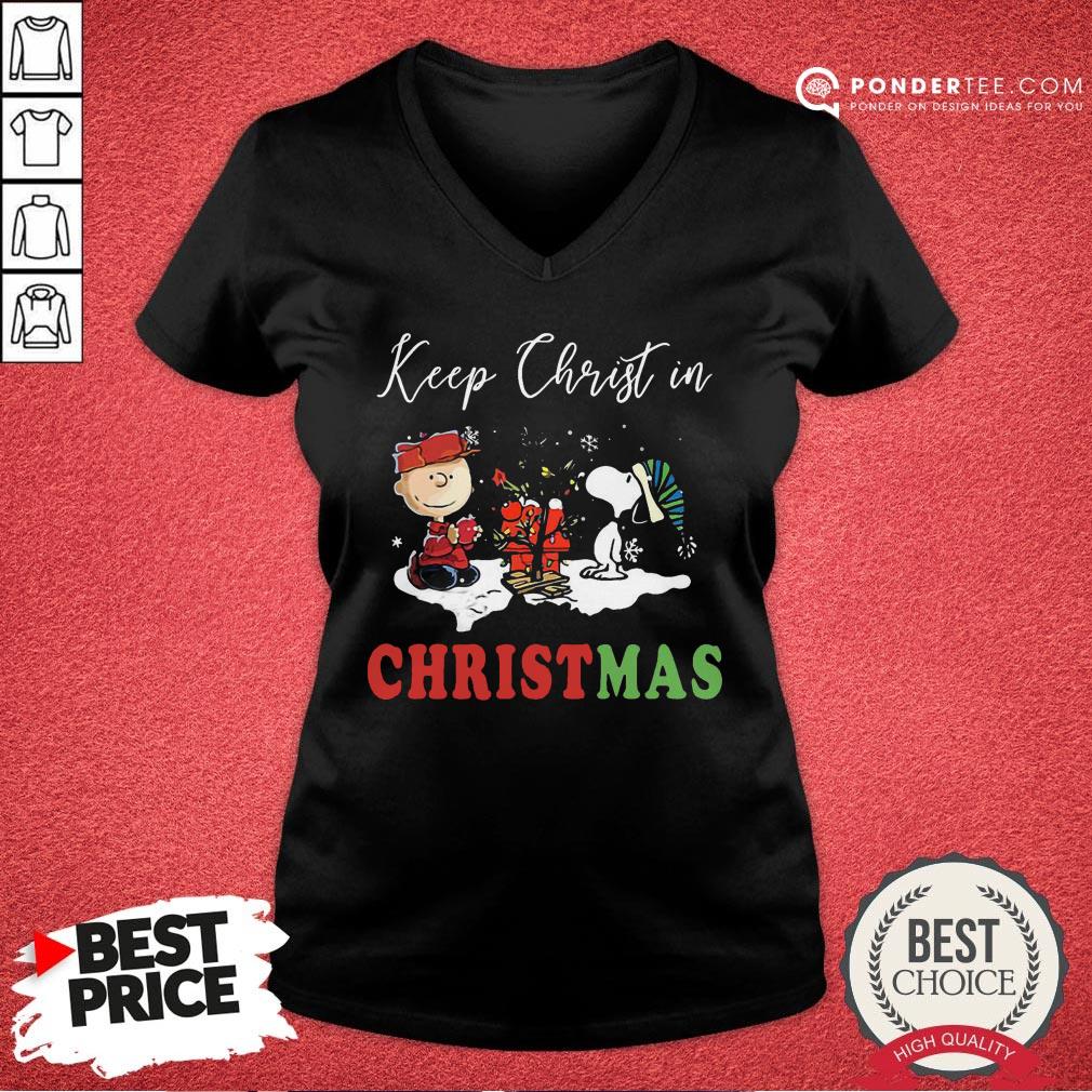 Good Peanuts Charlie Brown And Snoopy Keep Christ In Christmas Shirt