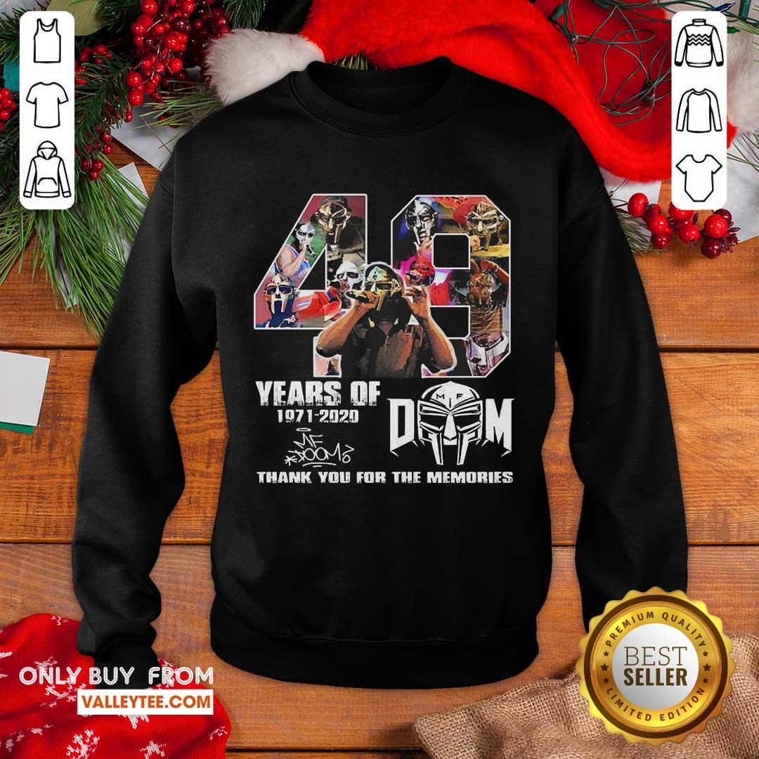 Great 49 Years Of Mf Doom Thank You For The Memories Signatures Shirt