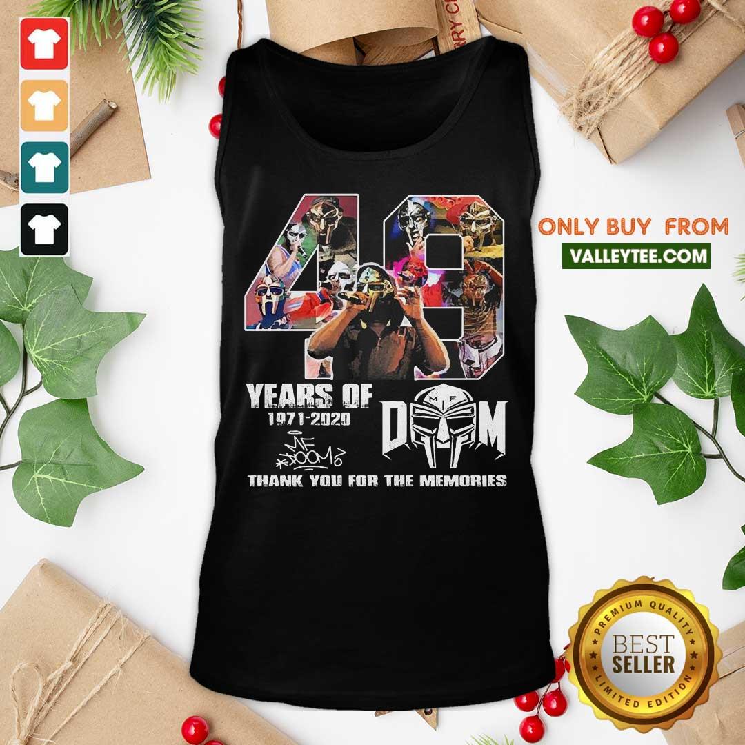 Great 49 Years Of Mf Doom Thank You For The Memories Signatures Shirt