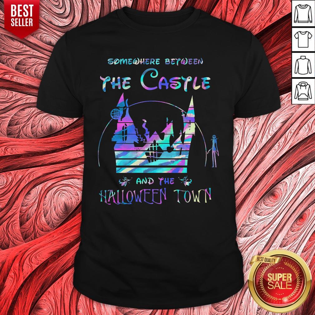 Top Somewhere Between The Castle And The Halloween Town Shirt