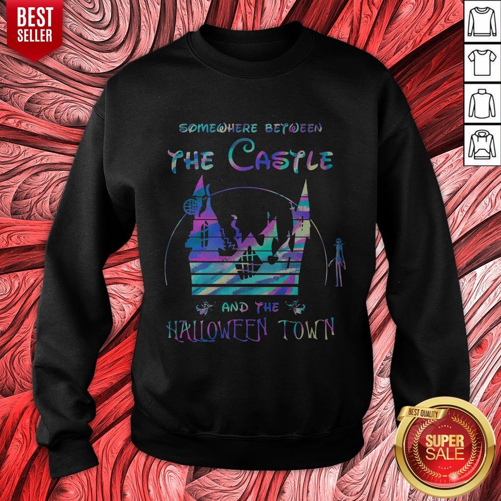 Top Somewhere Between The Castle And The Halloween Town Shirt
