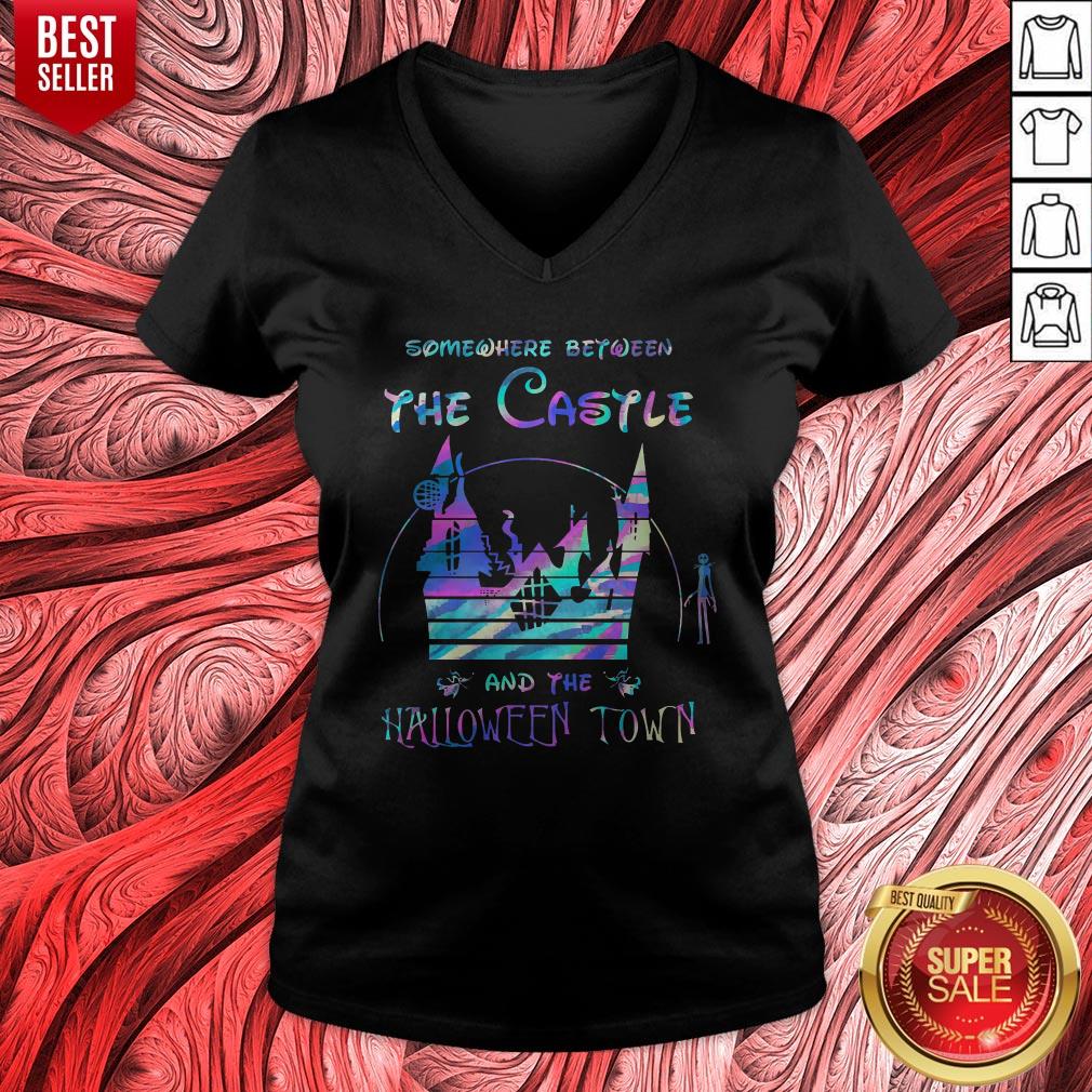 Top Somewhere Between The Castle And The Halloween Town Shirt