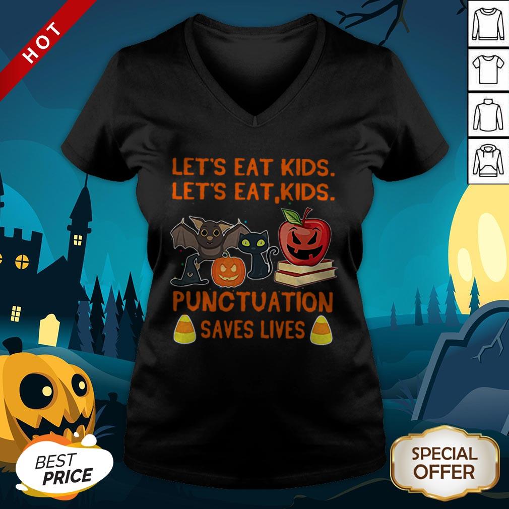 Halloween Let’s Eat Kids Let’s Eat Kids Punctuation Saves Lives Shirt