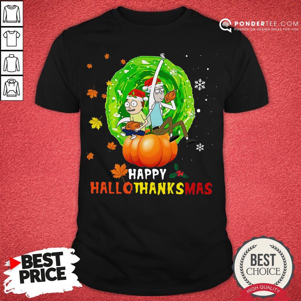 Happy Rick And Morty Happy Hallothanksmas Shirt