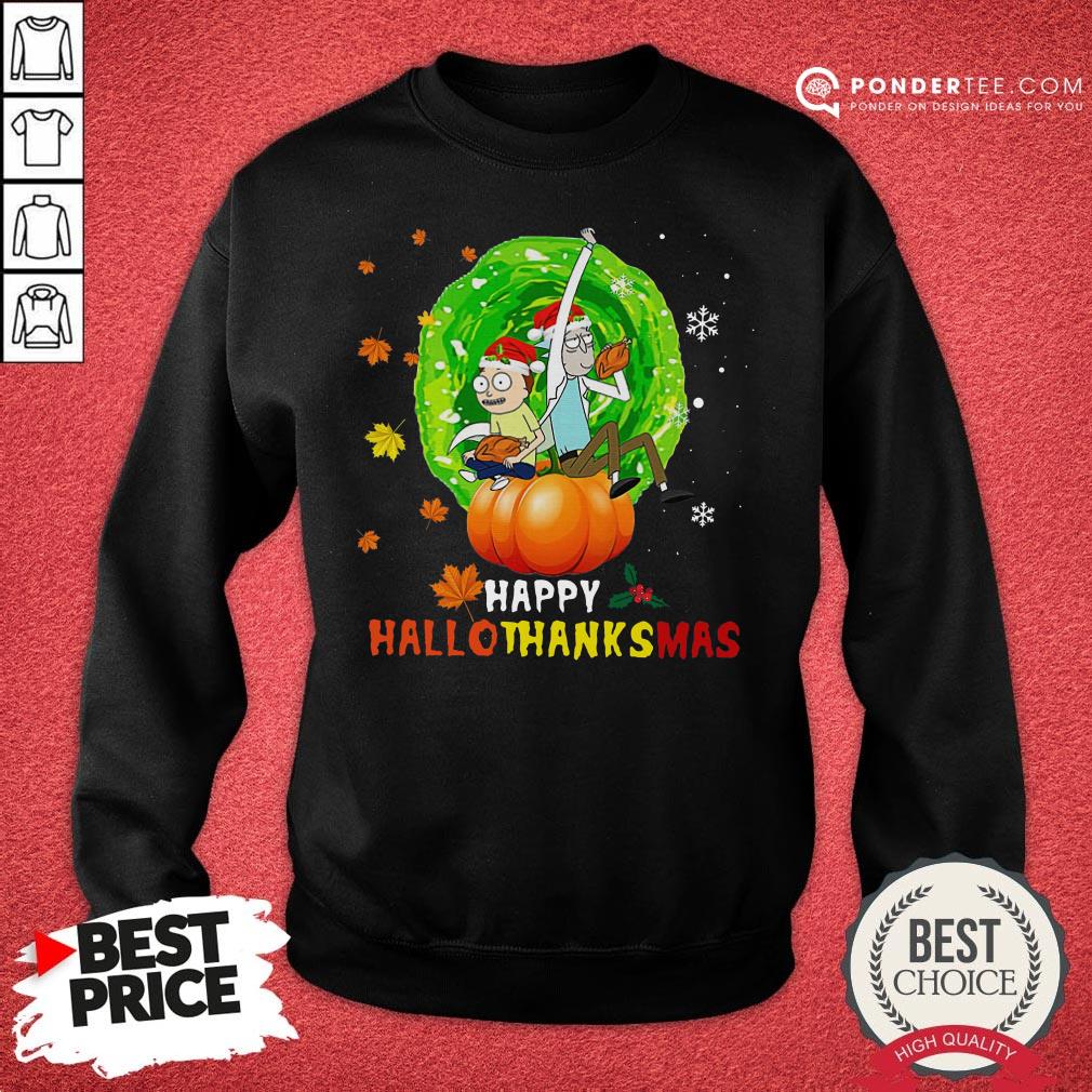Happy Rick And Morty Happy Hallothanksmas Shirt