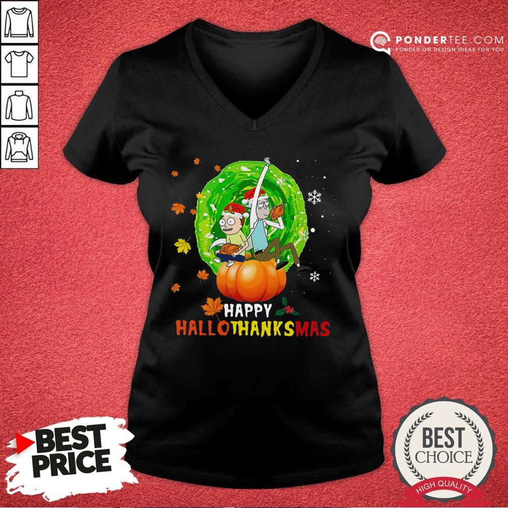Happy Rick And Morty Happy Hallothanksmas Shirt