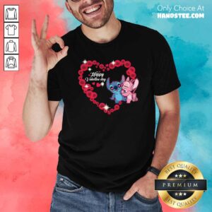 Premium Disney Stitch And Lilo Happy Valentine Day Shirt