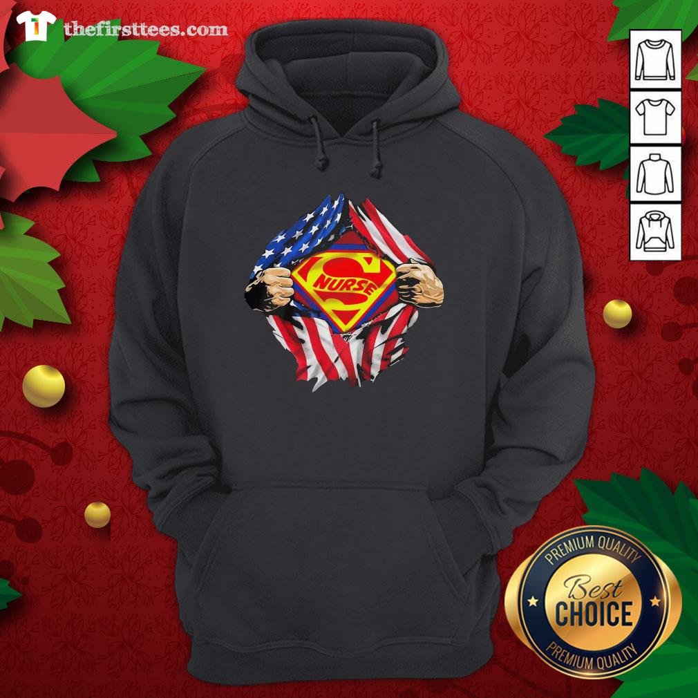 Nice Blood Inside Me Super Nurse American Flag Shirt