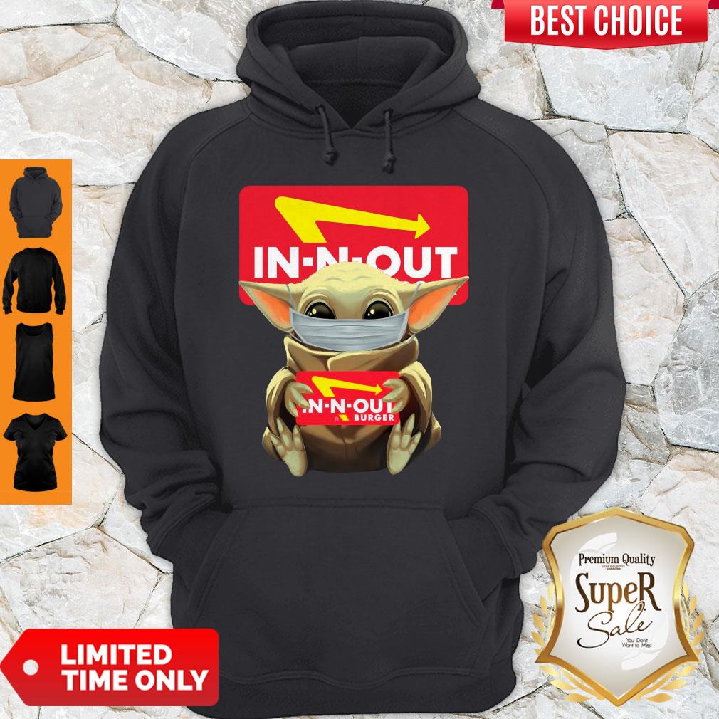 Original Baby Yoda Face Mask Hug In N Out Burger Shirt