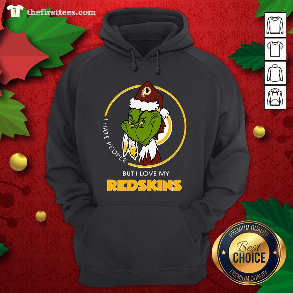 Awesome I Hate People But I Love My Washington Redskins Grinch Shirt