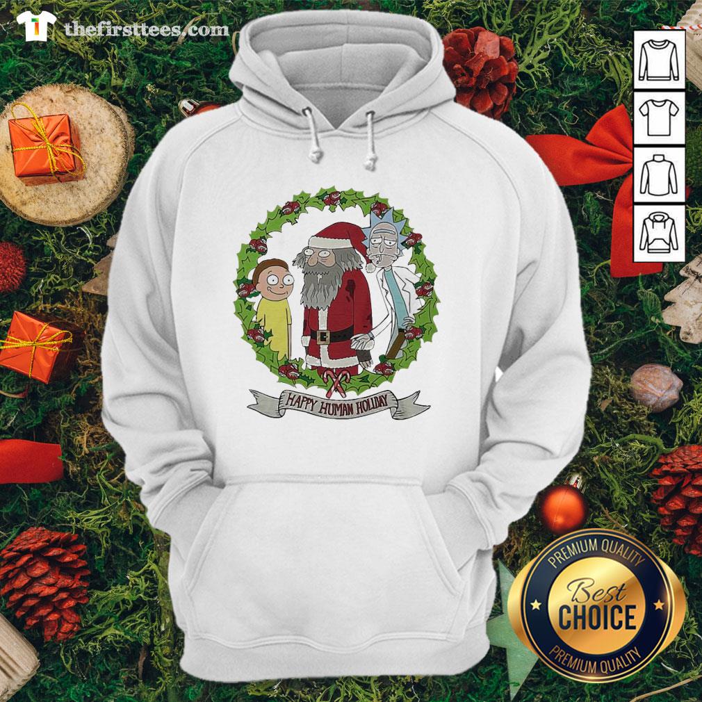Hot Rick And Morty Santa Happy Human Holiday Christmas Shirt