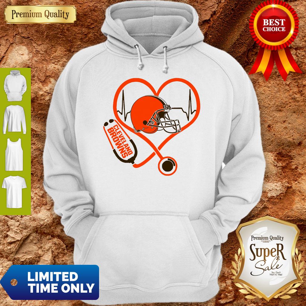 Perfect Cleveland Browns Nurse Stethoscope Love Heartbeat Shirt