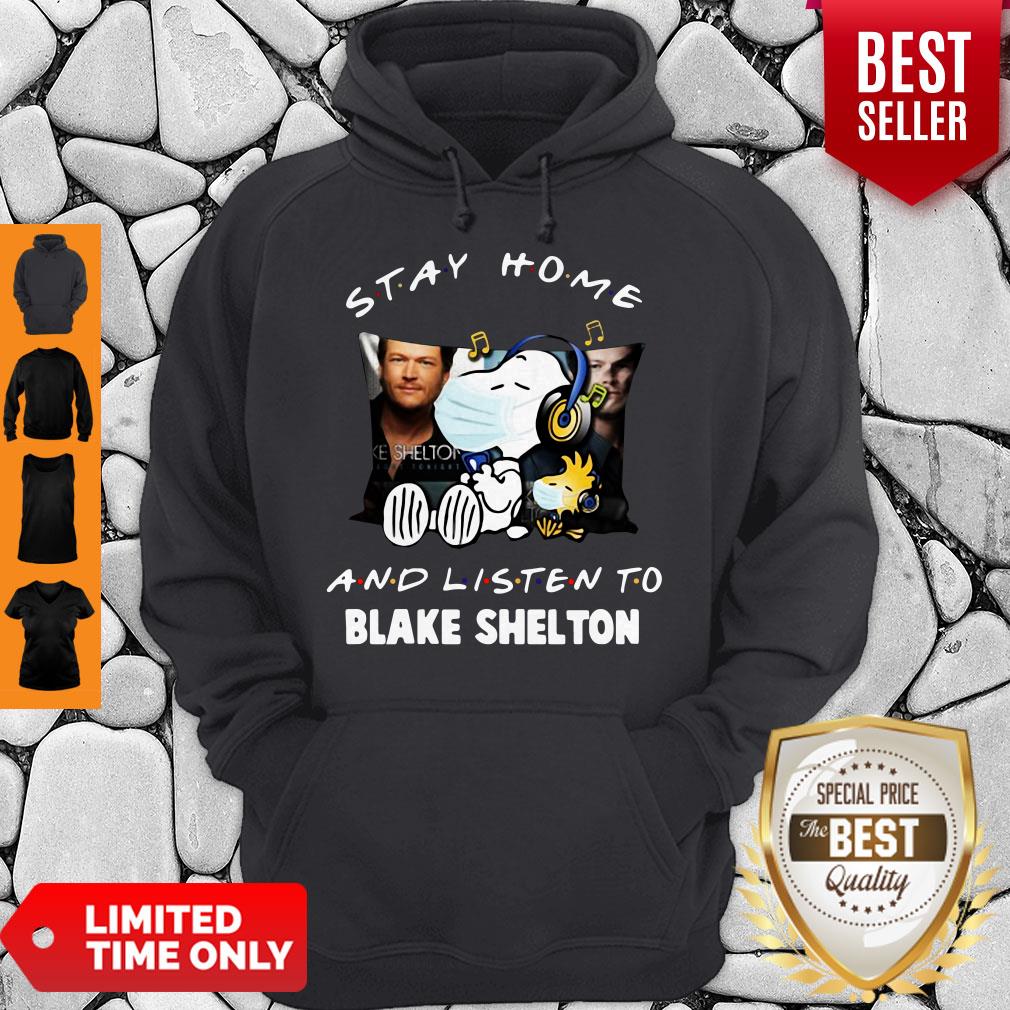 Top Snoopy Woodstock Mask Stay Home Blake Shelton Shirt