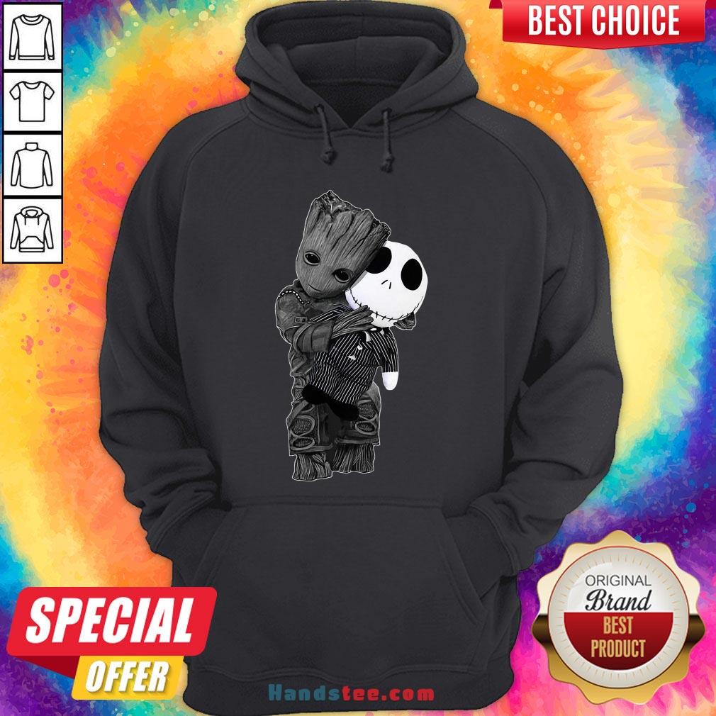 Cute Baby Groot Hug Jack Skellington Shirt