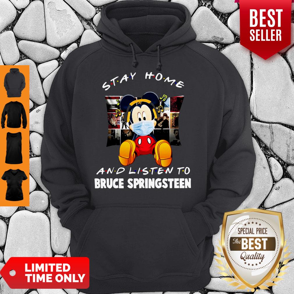 Top Mickey Stay Home And Listen To Bruce Springsteen Coronavirus Shirt
