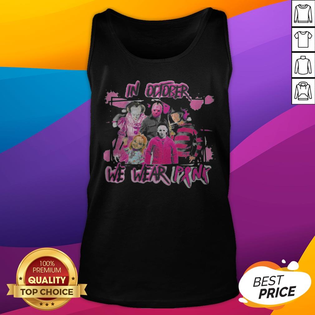 Horror Breast Cancer In October We Wear Pink Halloween Shirt