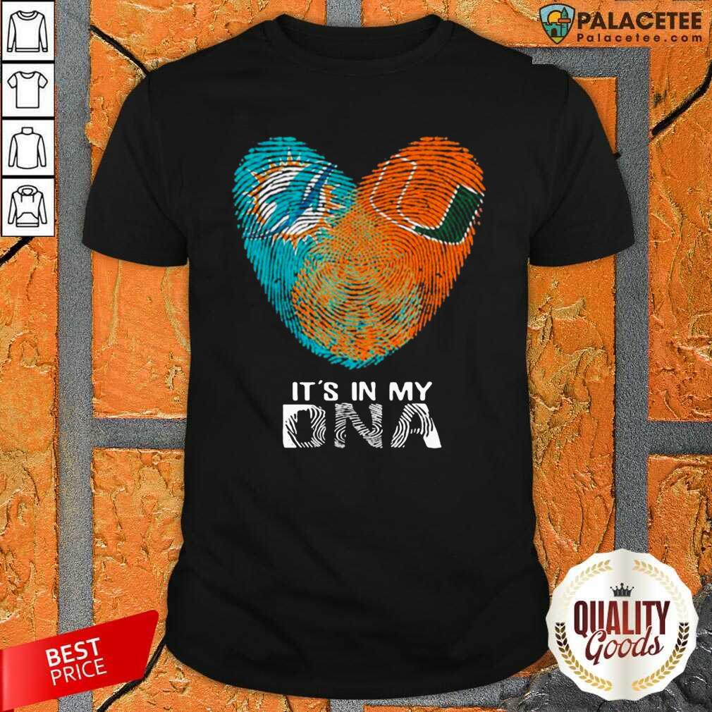 Hot Dolphins Hurricanes It’s In My Dna Heart Fingerprints Shirt