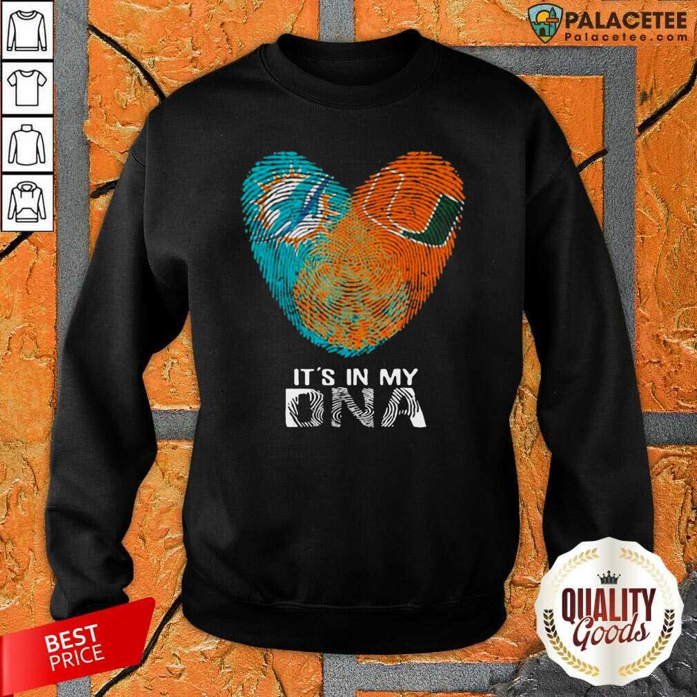 Hot Dolphins Hurricanes It’s In My Dna Heart Fingerprints Shirt