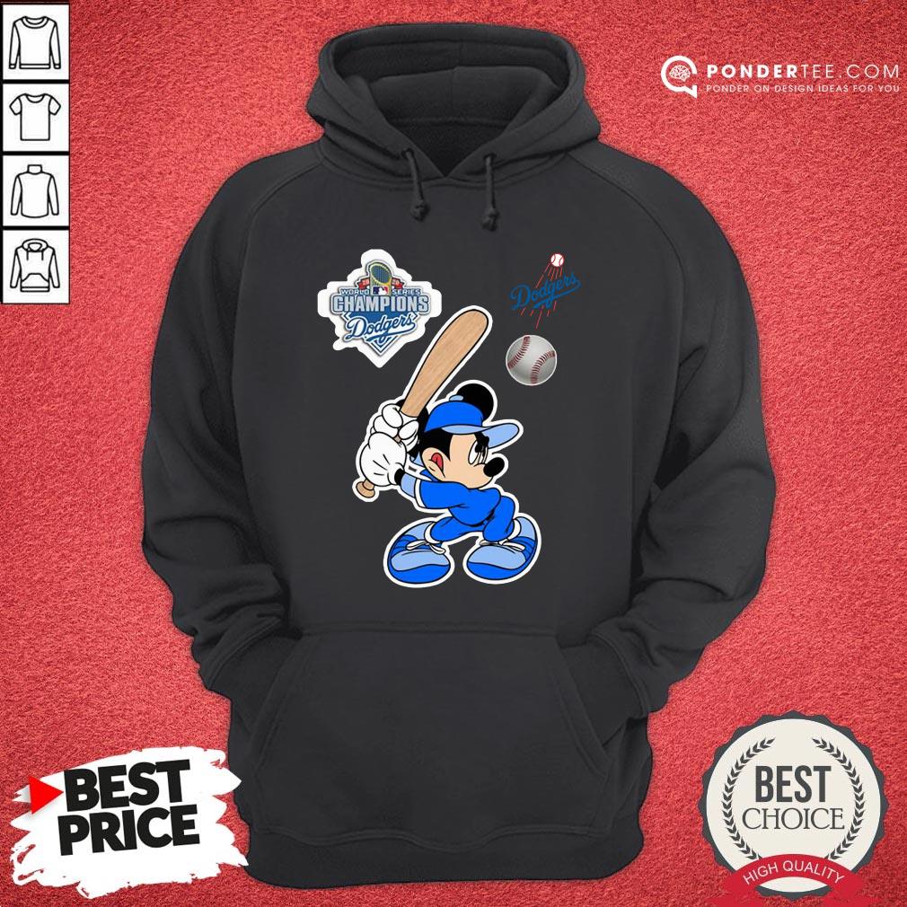 Hot Mickey Mouse Playing Baseball World Series Champion Dodgers Shirt