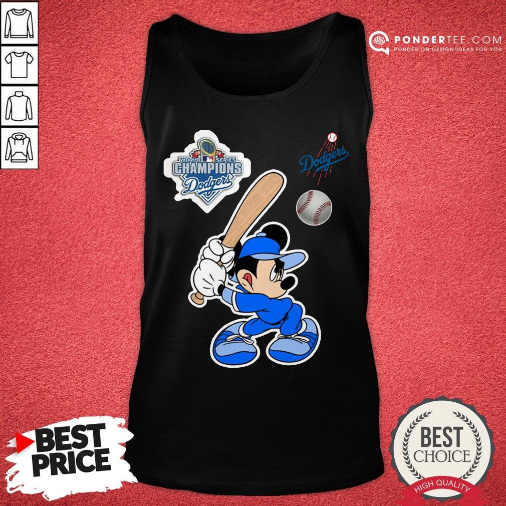 Hot Mickey Mouse Playing Baseball World Series Champion Dodgers Shirt