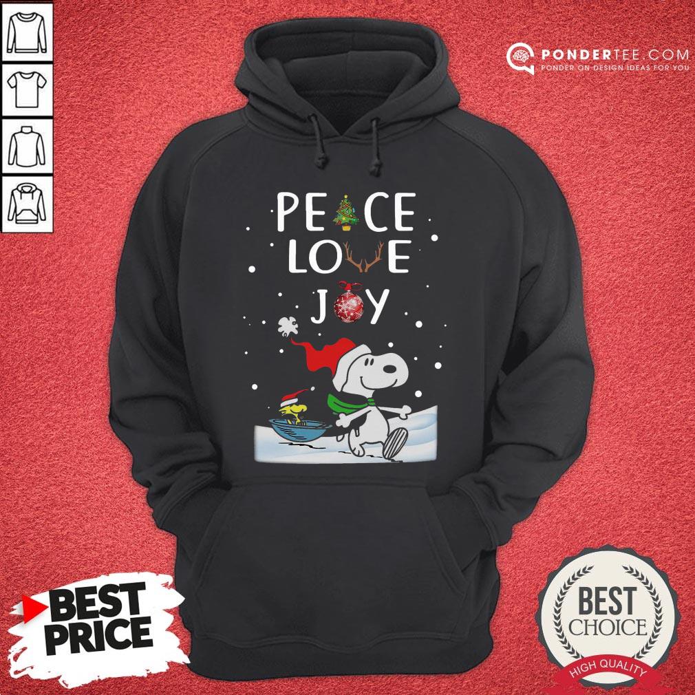 Hot Snoopy And Woodstock Peace Love Joy Christmas Shirt