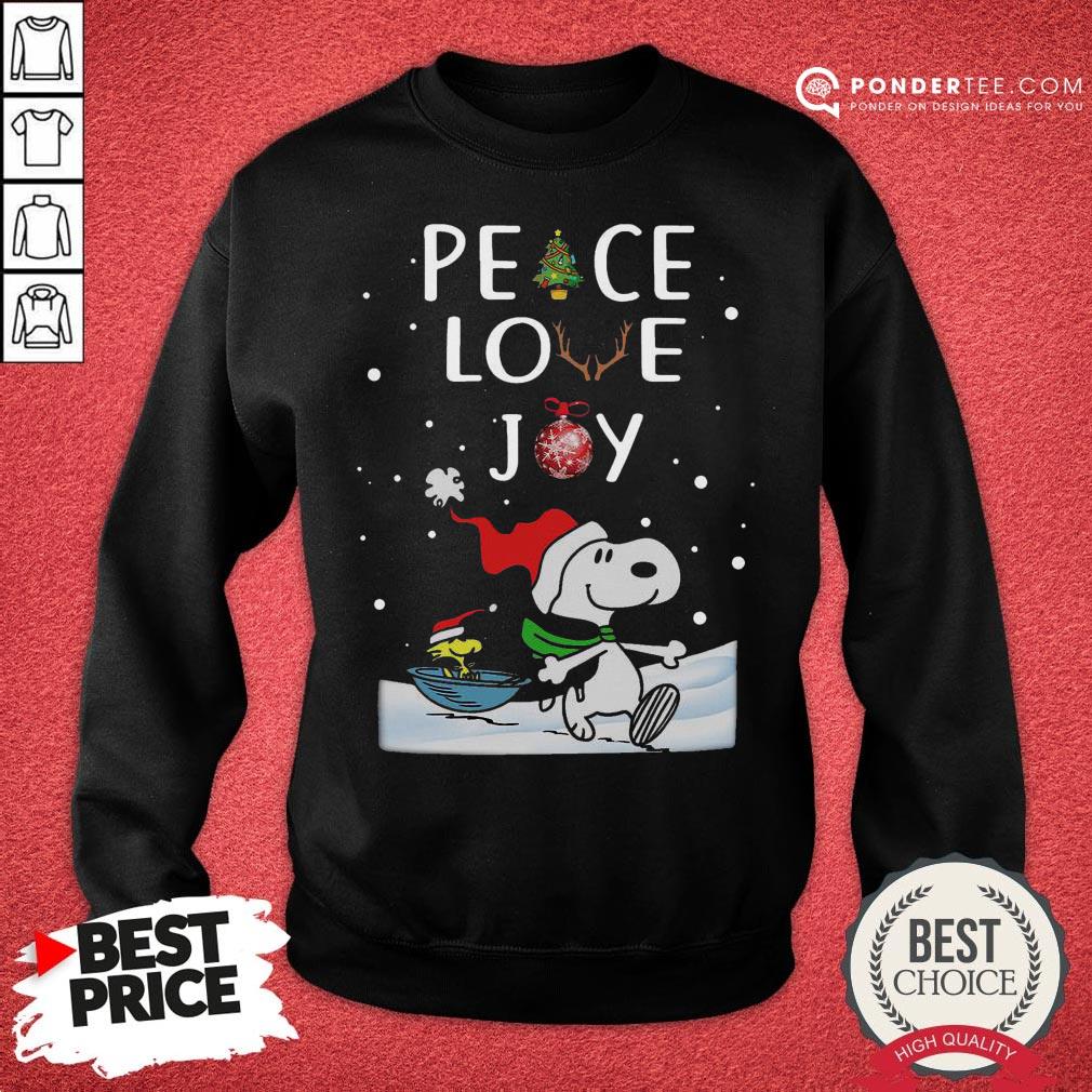 Hot Snoopy And Woodstock Peace Love Joy Christmas Shirt