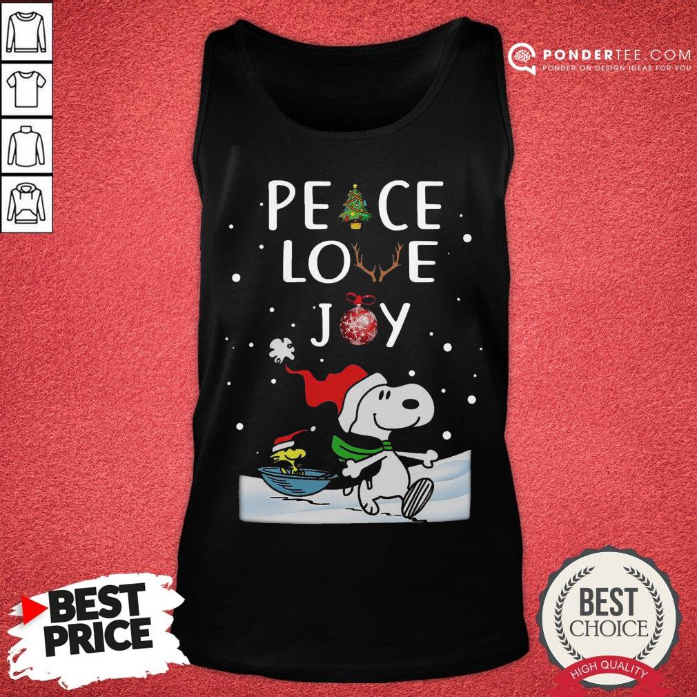 Hot Snoopy And Woodstock Peace Love Joy Christmas Shirt