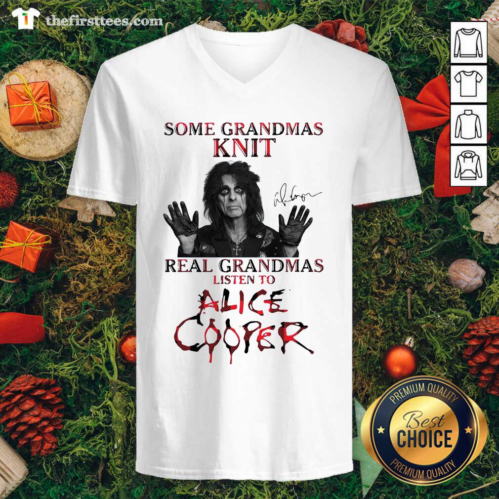 Hot Some Grandmas Knit Real Grandmas Listen To Alice Cooper Shirt