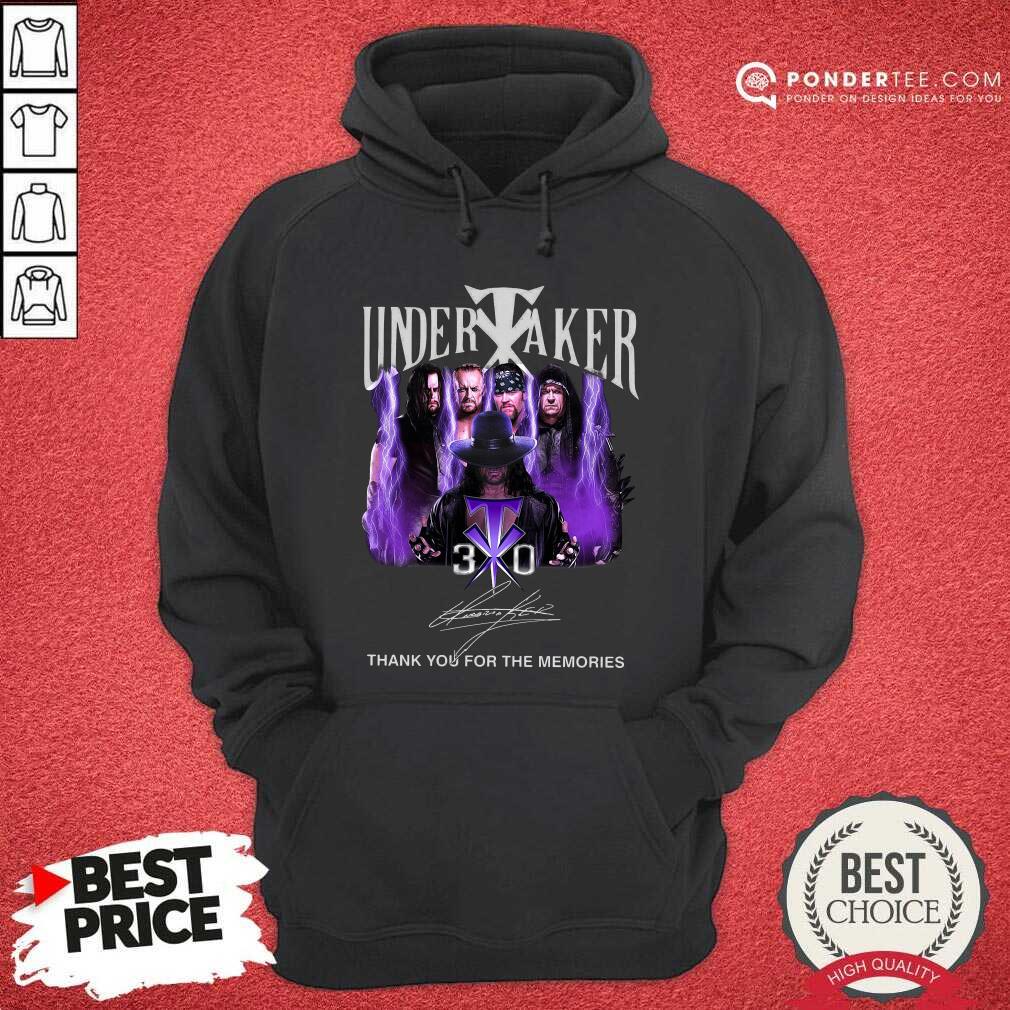 Hot Undertaker 30th Anniversary Thank You For The Memories Signatures Shirt
