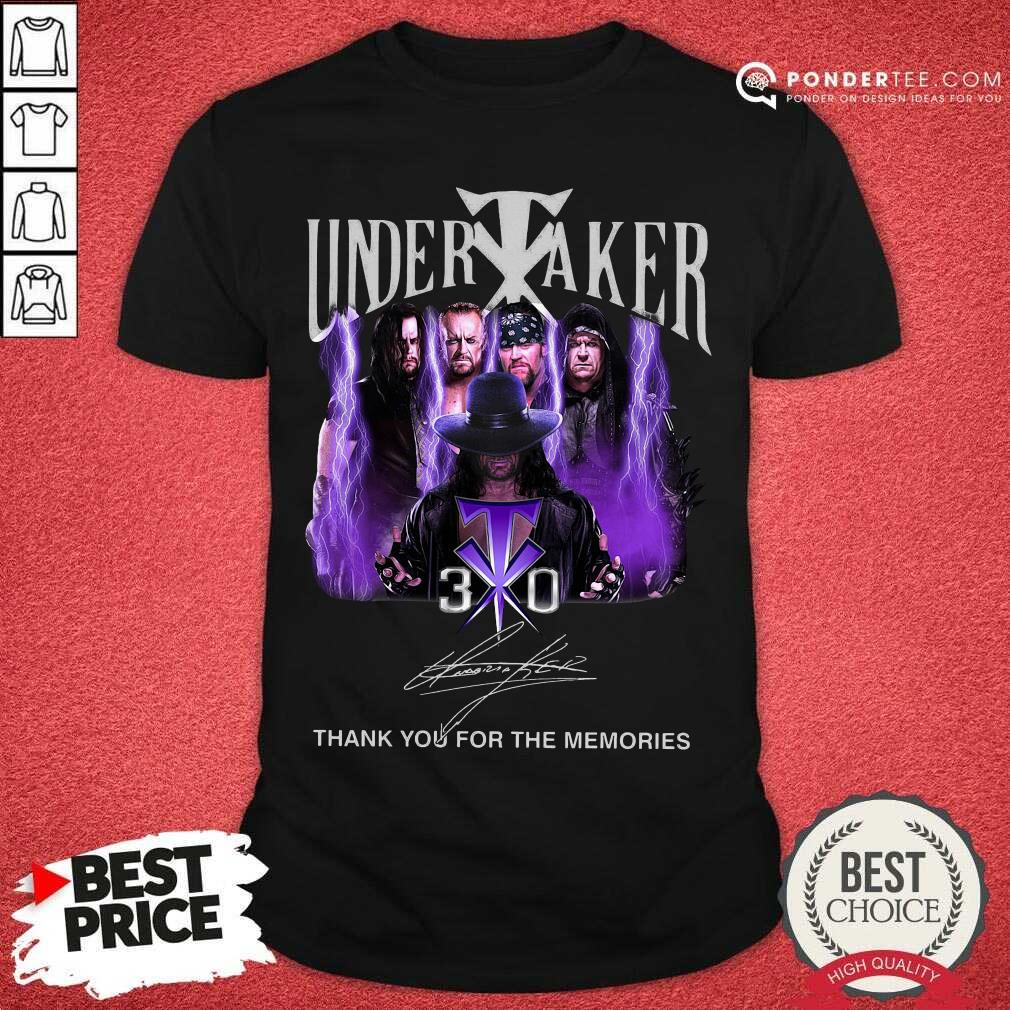 Hot Undertaker 30th Anniversary Thank You For The Memories Signatures Shirt