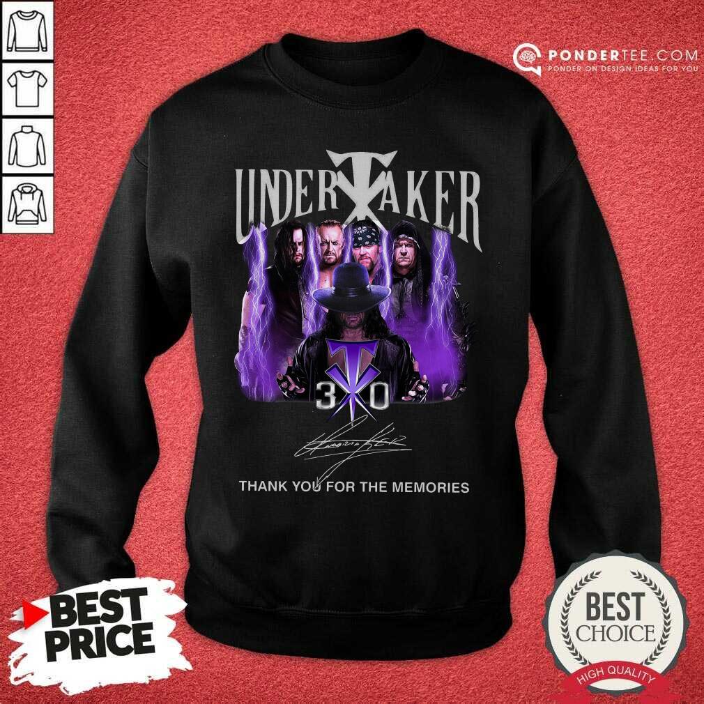Hot Undertaker 30th Anniversary Thank You For The Memories Signatures Shirt
